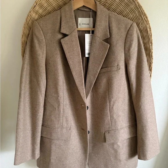 Everlane The Oversized Blazer in Wool - Beige Twill Size 4 - NWT - Picture 4 of 4